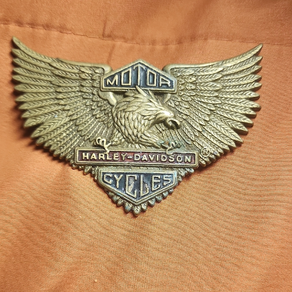 Harley-Davidson Gold and Blue Winged Belt Buckle